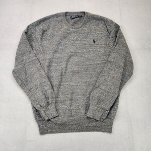 Polo Ralph Lauren Sweater Men's L Gray‎ Long Sleeve Crew Cotton Pony Pullover